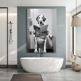 Dalmatian Canvas Prints Wall Art, Funny Bathroom Decor, Dalmatian in Toilet
