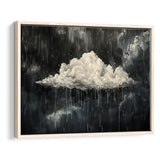 Dark Academia Cloud Raining Art, Framed Canvas Print Wall Art Decor,Floating Frame