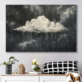 Dark Academia Cloud Raining Art, Canvas Print Wall Art Decor, Landscape Art Print