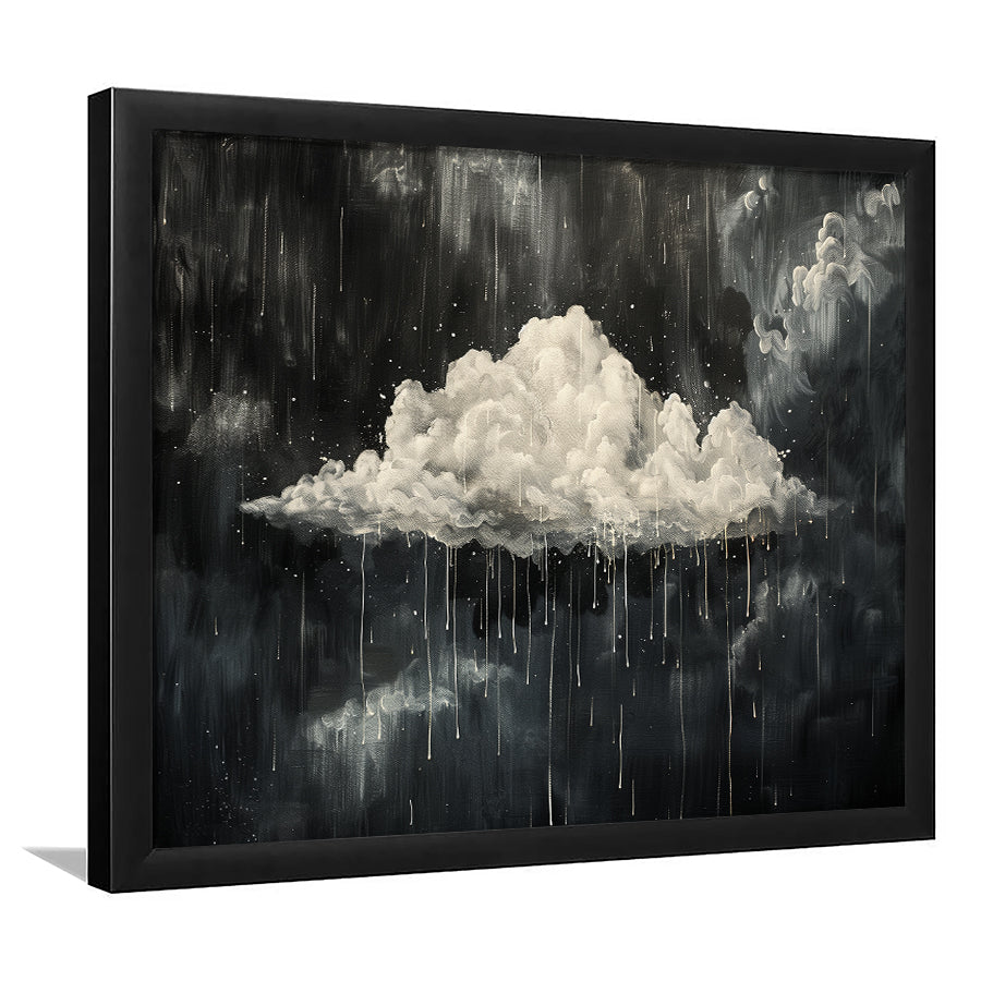 Dark Academia Cloud Raining Art, Framed Art Print Wall Decor, Framed Picture