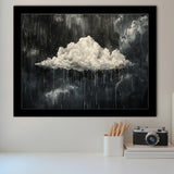 Dark Academia Cloud Raining Art, Framed Art Print Wall Decor, Framed Picture