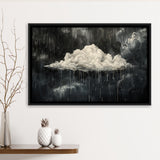 Dark Academia Cloud Raining Art, Framed Canvas Print Wall Art Decor,Floating Frame