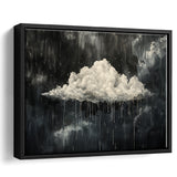 Dark Academia Cloud Raining Art, Framed Canvas Print Wall Art Decor,Floating Frame
