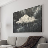 Dark Academia Cloud Raining Art, Canvas Print Wall Art Decor, Landscape Art Print