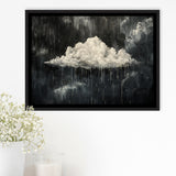 Dark Academia Cloud Raining Art, Framed Canvas Print Wall Art Decor,Floating Frame