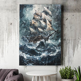 Dark Academia Painting The Pirate Ship, Canvas Painting, Canvas Print Wall Art Decor