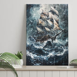 Dark Academia Painting The Pirate Ship, Canvas Painting, Canvas Print Wall Art Decor