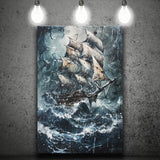 Dark Academia Painting The Pirate Ship, Canvas Painting, Canvas Print Wall Art Decor