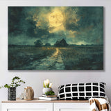 Dark Clouds Over The Backyard Garden Moonlight, Art Print, Canvas Print Wall Art Home Decor
