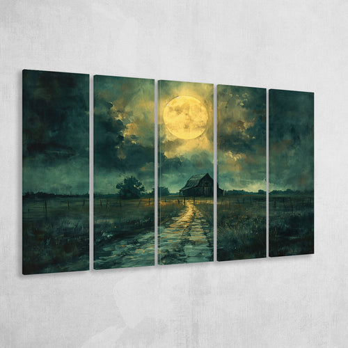 Dark Clouds Over The Backyard Garden Moonlight, Extra Large Canvas, Canvas Print Wall Art Decor