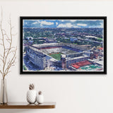 Darrell K Royal–Texas Memorial Stadium WaterColor Framed Canvas Prints, Stadium Art Gifts, Floating Frame