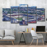 Darrell K Royal–Texas Memorial Stadium WaterColor 5 Panels Mix Canvas Prints, Austin Texas Watercolor