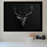 Deer Stag Head Art Black And White V1, Framed Art Print Wall Decor, Framed Picture