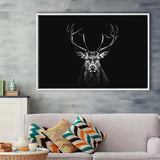 Deer Stag Head Luxury Art Black And White, Framed Canvas Painting, Framed Canvas Prints Wall Art Decor