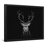 Deer Stag Head Luxury Art Black And White, Framed Art Print Wall Decor, Framed Picture