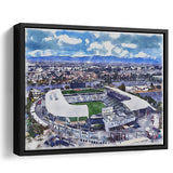 Dignity Health Sports Park Stadium WaterColor Framed Canvas Prints, Soccer Watercolor, Stadium Art Gifts, Floating Frame