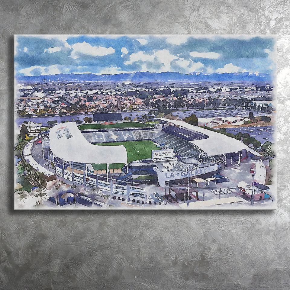 Dignity Health Sports Park Stadium WaterColor Canvas Prints, Soccer Watercolor, Stadium Art Gifts