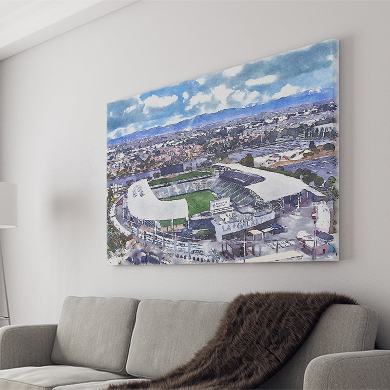 Dignity Health Sports Park Stadium WaterColor Canvas Prints, Soccer Watercolor, Stadium Art Gifts