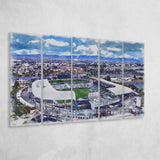 Dignity Health Sports Park Stadium WaterColor 5 Panels B Mixed Canvas Prints, Extra Large, Soccer Watercolor
