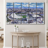 Dignity Health Sports Park Stadium WaterColor 5 Panels B Mixed Canvas Prints, Extra Large, Soccer Watercolor