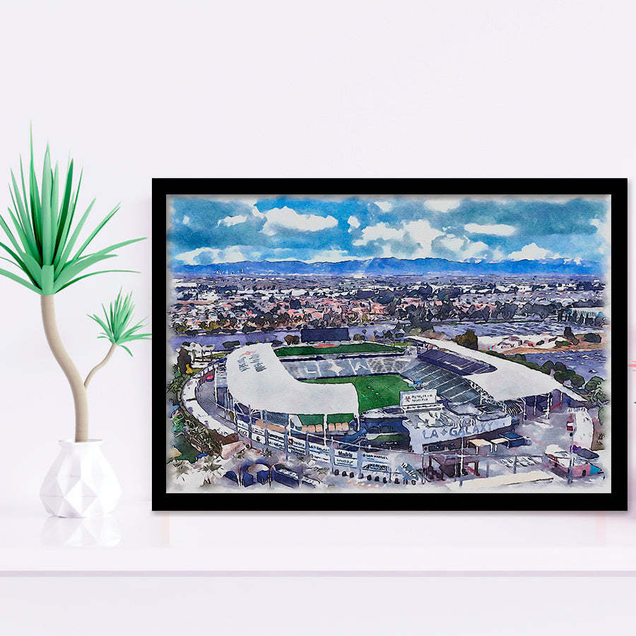 Dignity Health Sports Park Stadium WaterColor Framed Art Prints, Soccer Watercolor, Stadium Art Gifts