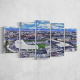 Dignity Health Sports Park Stadium WaterColor 5 Panels Mix Canvas Prints, Soccer Watercolor, Large Stadium Canvas