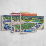 Dix Stadium WaterColor 5 Panels Mix Canvas Prints, Kent Ohio Watercolor, Large Stadium Canvas