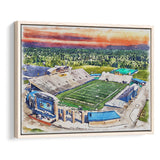 Dix Stadium WaterColor Framed Canvas Prints, Kent Ohio Watercolor, Stadium Art Gifts, Floating Frame