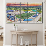 Dix Stadium WaterColor 5 Panels B Mixed Canvas Prints, Extra Large, Kent Ohio Watercolor