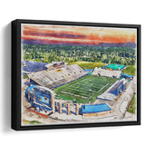 Dix Stadium WaterColor Framed Canvas Prints, Kent Ohio Watercolor, Stadium Art Gifts, Floating Frame