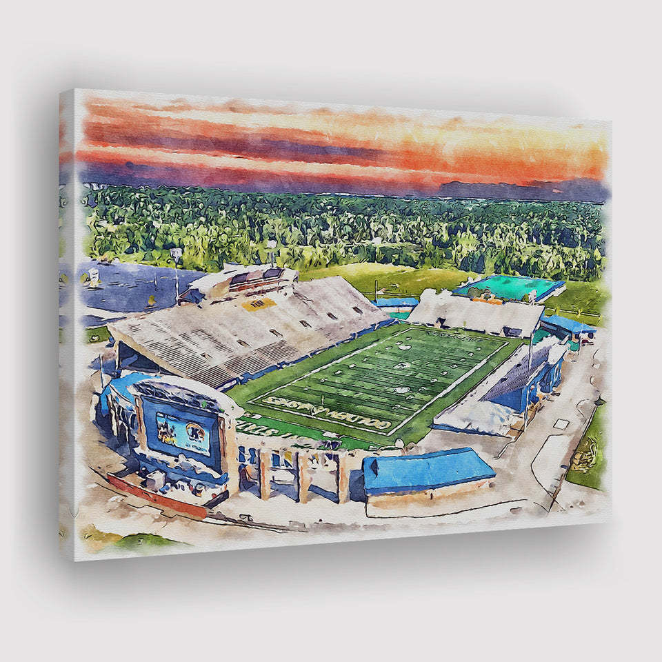 Dix Stadium WaterColor Canvas Prints, Kent Ohio Watercolor, Stadium Art Gifts