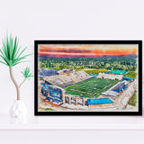 Dix Stadium WaterColor Framed Art Prints, Kent Ohio Watercolor, Stadium Art Gifts