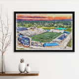 Dix Stadium WaterColor Framed Canvas Prints, Kent Ohio Watercolor, Stadium Art Gifts, Floating Frame