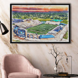 Dix Stadium WaterColor Framed Canvas Prints, Kent Ohio Watercolor, Stadium Art Gifts, Floating Frame