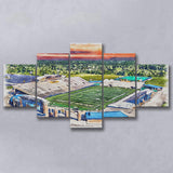 Dix Stadium WaterColor 5 Panels Mix Canvas Prints, Kent Ohio Watercolor, Large Stadium Canvas