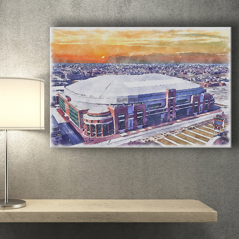 Dome at America's Center WaterColor Canvas Prints, St. Louis Missouri Watercolor, Stadium Art Gifts
