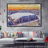 Dome at America's Center WaterColor Framed Canvas Prints, St. Louis Missouri Watercolor, Stadium Art Gifts, Floating Frame