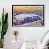 Dome at America's Center WaterColor Framed Canvas Prints, St. Louis Missouri Watercolor, Stadium Art Gifts, Floating Frame