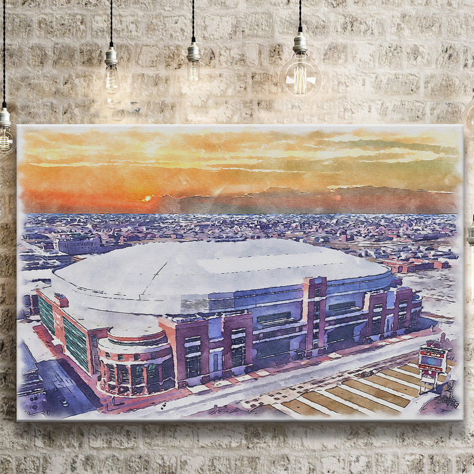 Dome at America's Center WaterColor Canvas Prints, St. Louis Missouri Watercolor, Stadium Art Gifts