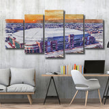 Dome at America's Center WaterColor 5 Panels Mix Canvas Prints, St. Louis Missouri Watercolor, Large Stadium Canvas