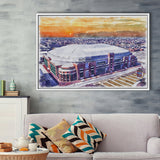 Dome at America's Center WaterColor Framed Canvas Prints, St. Louis Missouri Watercolor, Stadium Art Gifts, Floating Frame