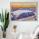 Dome at America's Center WaterColor Framed Canvas Prints, St. Louis Missouri Watercolor, Stadium Art Gifts, Floating Frame
