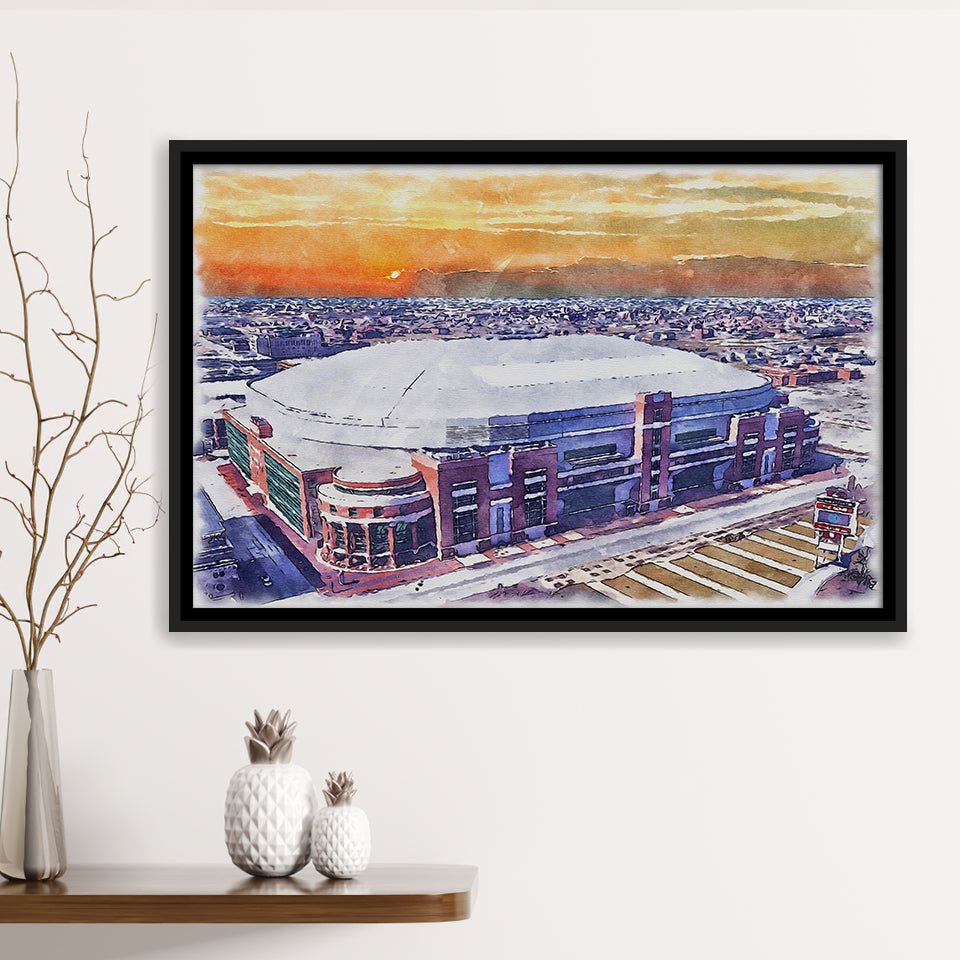 Dome at America's Center WaterColor Framed Canvas Prints, St. Louis Missouri Watercolor, Stadium Art Gifts, Floating Frame