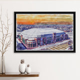 Dome at America's Center WaterColor Framed Canvas Prints, St. Louis Missouri Watercolor, Stadium Art Gifts, Floating Frame