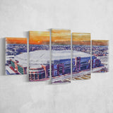 Dome at America's Center WaterColor 5 Panels Mix Canvas Prints, St. Louis Missouri Watercolor, Large Stadium Canvas
