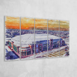 Dome at America's Center WaterColor 5 Panels B Mixed Canvas Prints, Extra Large, St. Louis Missouri Watercolor