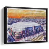 Dome at America's Center WaterColor Framed Canvas Prints, St. Louis Missouri Watercolor, Stadium Art Gifts, Floating Frame