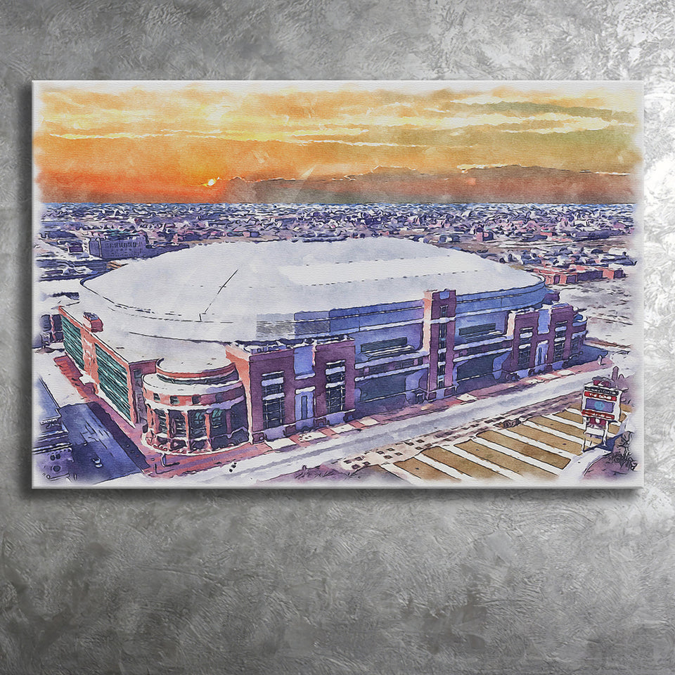 Dome at America's Center WaterColor Canvas Prints, St. Louis Missouri Watercolor, Stadium Art Gifts