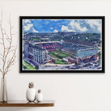 Donald W. Reynolds Razorback Stadium WaterColor Framed Canvas Prints, Stadium Art Gifts, Floating Frame