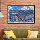 Donald W. Reynolds Razorback Stadium WaterColor Framed Art Prints, Fayetteville Arkansas Watercolor, Stadium Art Gifts